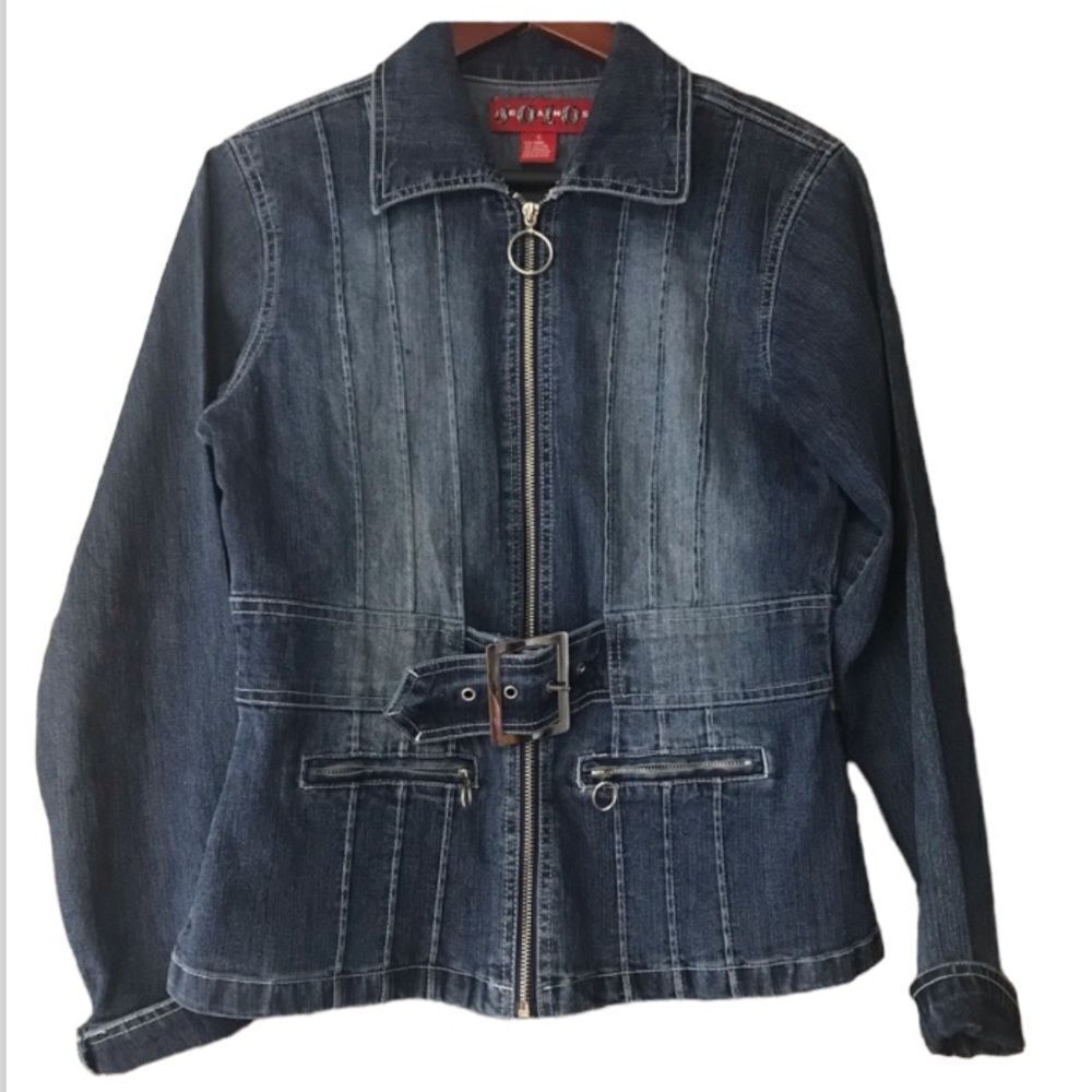 solo Dark Blue Denim Jean Jacket with Belt